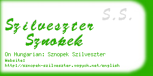 szilveszter sznopek business card